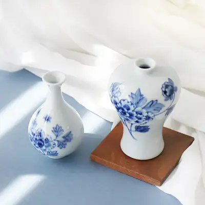 박씨상方 名品 松月 白磁 ミニ 梅酒ボトルセット(菊)