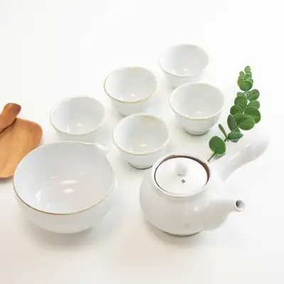 粉青 白釉 5人 茶器セット