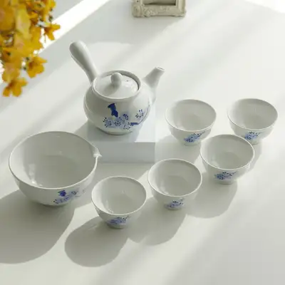 白磁青梅花5人茶器セット