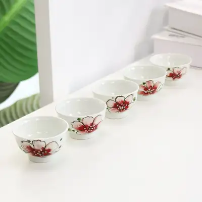 紅木蓮 5人用 茶杯セット 伝統 茶道具 湯飲み