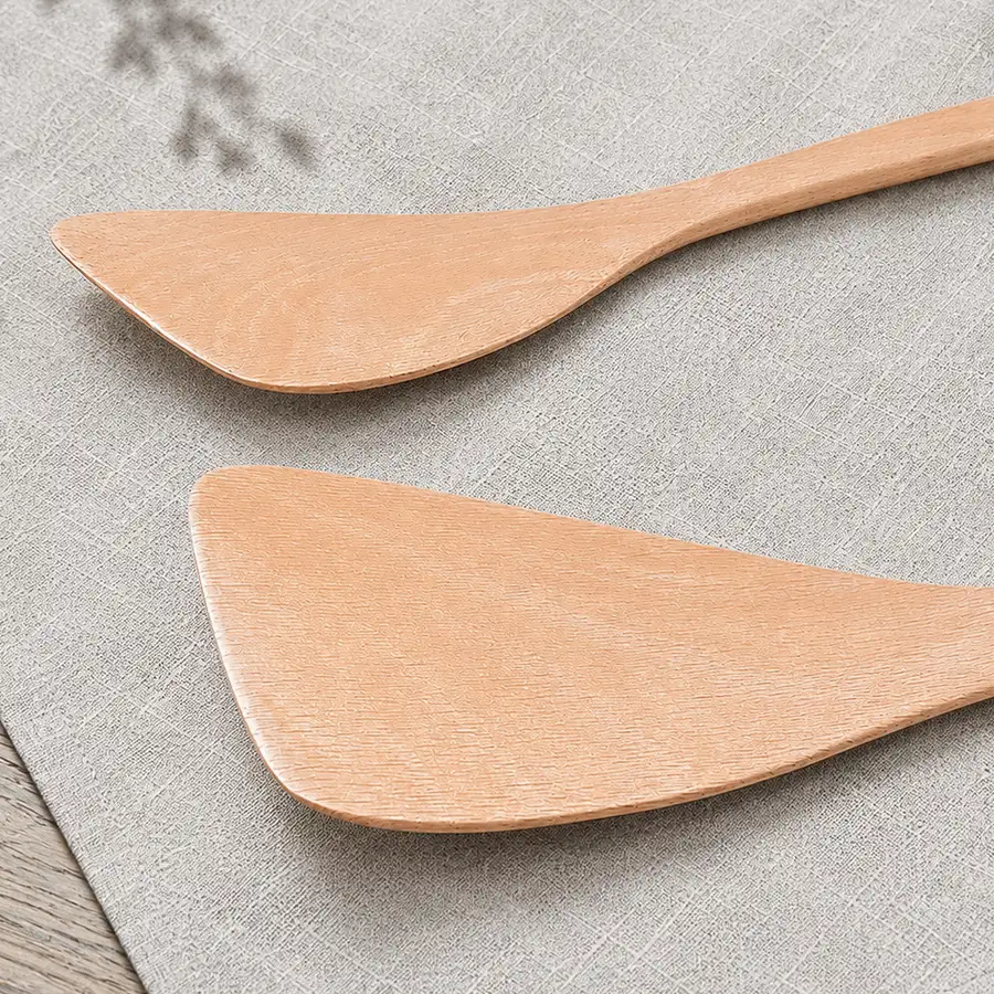 Beechwood Angled Spatula 30cm (Wood Cooking Spoon Multi-Purpose Commercial Use Wood Wok Turner Restaurant Long Spatula Flipper) — 2