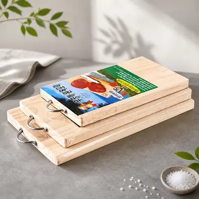 Domestic Pine Wood Cutting Board with Handle (Eco-Friendly Wooden Board, Whole Timber, Household, Commercial, Camping, Kitchen, Plating)