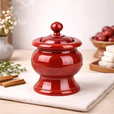 Korean Lacquered Ancestral Rite Incense Burner (Wooden Ritual Offering Vessel for Holidays, Commemorative Services, Grave Visits, Incense Holder and Stand)