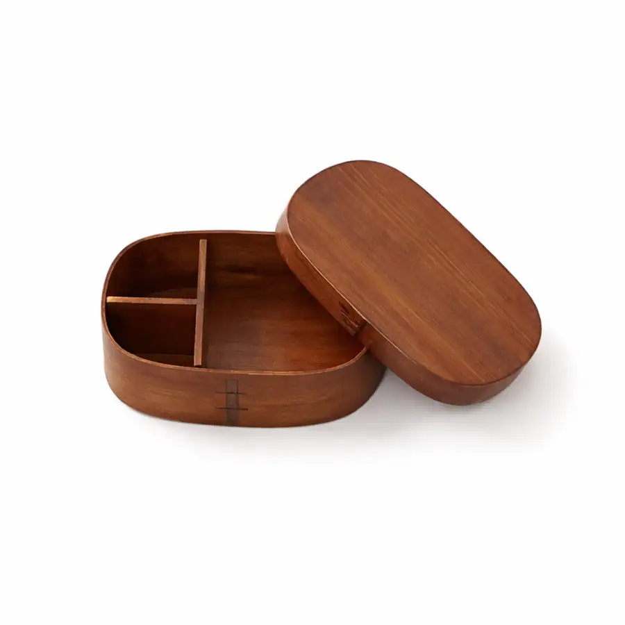 Wood Bento Box Brown (Premium Japanese-Style Lunch Container) — 2