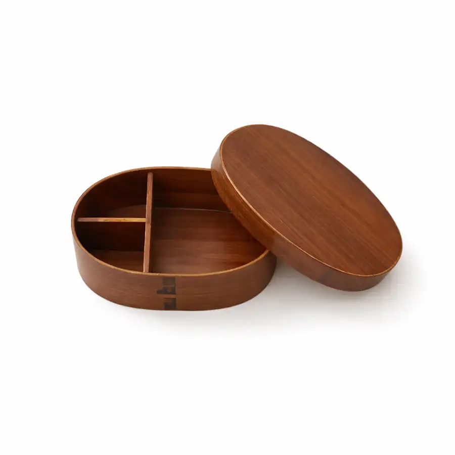 Wood Bento Box Brown (Premium Japanese-Style Lunch Container) — 3