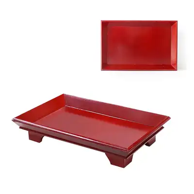 Korean Traditional Lacquered Rectangular Tray (Wood Tea Table, Wooden Serving Tray, Small Table, Korean Souvenir, Gift for Foreigners)
