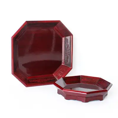 Korean Traditional Lacquered Octagonal Wooden Tray (Wood Tea Table, Tea Snack Table, Small Table, Mini Tea Table, Korean Souvenir, Gift for Foreigners)