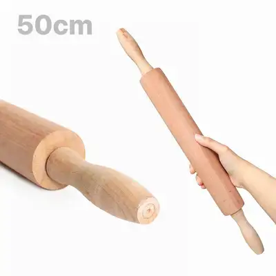 Boxwood Two-Handle Rolling Pin L (Noodle Roller Dumpling Wrapper Wooden Pin Dough Flour Bread Home Baking)