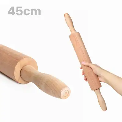 Amur Corktree Two-Handle Dough Roller S (Noodle Roller, Wood Pasta Maker, Bread Dough, Dumpling Wrapper, Home Baking)