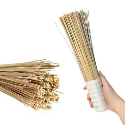 White Handle Bamboo Pot Brush 30cm (Commercial Wok Scrubber Chinese Restaurant Brush Multi-Purpose Cleaning Brush)
