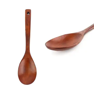 26cm Rosewood Oval Wok Spatula (Wooden Cooking Spoon, Turner, Multi-Purpose Wood Spatula, Commercial Restaurant Flip Turner)