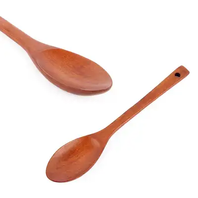 ローズウッド漆塗りオーバル炒め菜箸 31cm（木製炒めスプーン 返し 多用途 ウッドスパチュラ 業務用 ロングスプーン）
