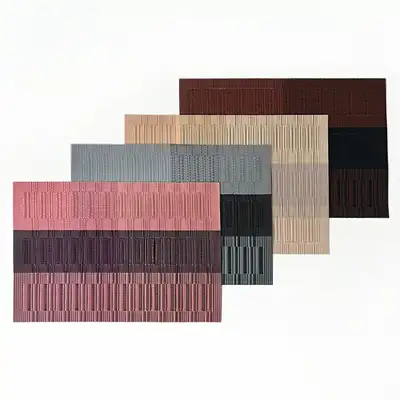 Two-Tone Line Table Mats 4-Piece Set (Waterproof Table Runner Stain-Resistant Nordic Kitchen Accessories)