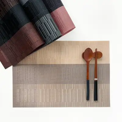 Two-Tone Line Placemat (Waterproof Table Mat Table Runner Stain-Resistant Pad Scandinavian Kitchen Interior Decor)