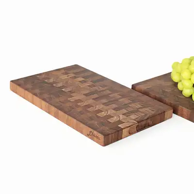 Plating Wood Cutting Board Rectangular (Premium Log Cutting Board Beautiful Natural Wood Cutting Board Café Bread Tray Cheese Plate)