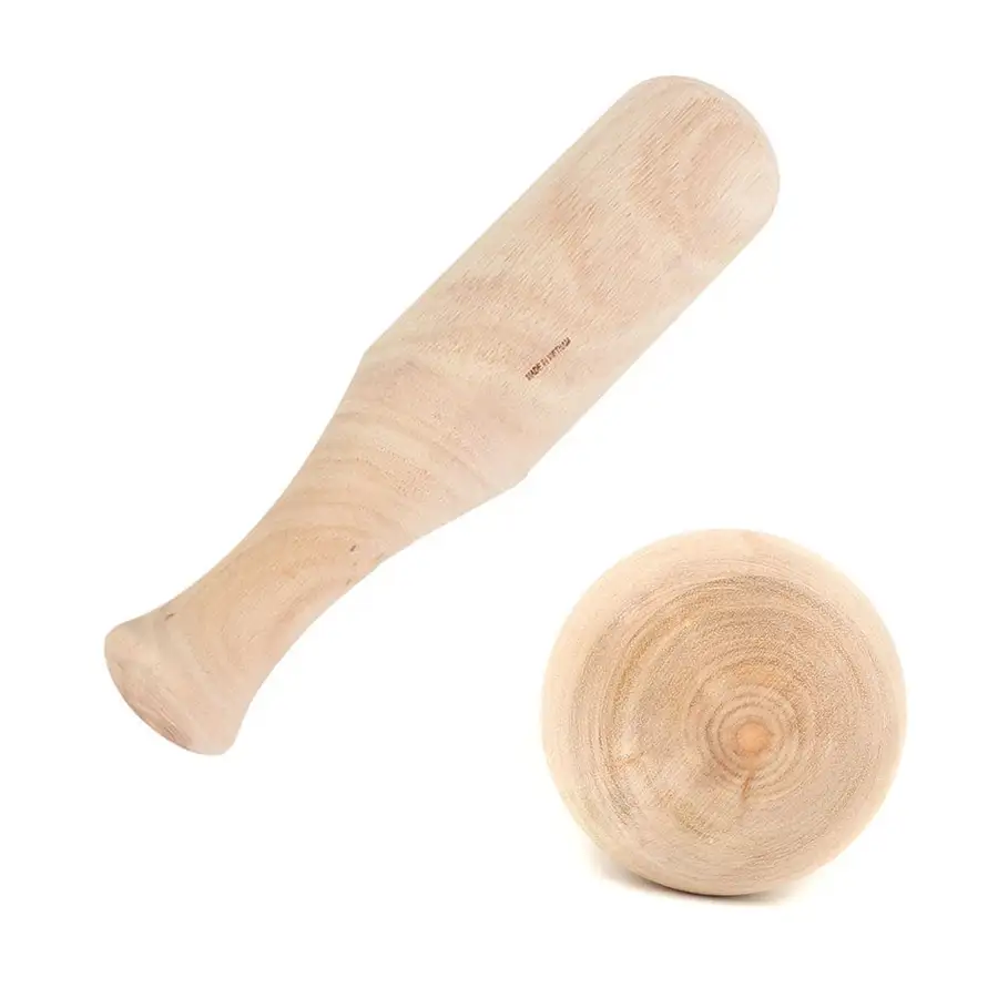 Wooden Mortar Pestle B (Natural Wood Mallet Mochi Pounder Garlic Mincer Traditional Korean Tteok Mallet) — 1