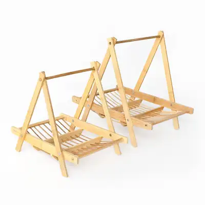 Bamboo Handle Tempura Basket with Slatted Design