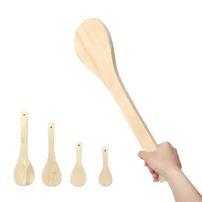 Natural Domestic Wood Rice Paddle (Commercial Wood Spatula Cauldron Long Paddle Original Wood Large Paddle Wood Cooking Tool)