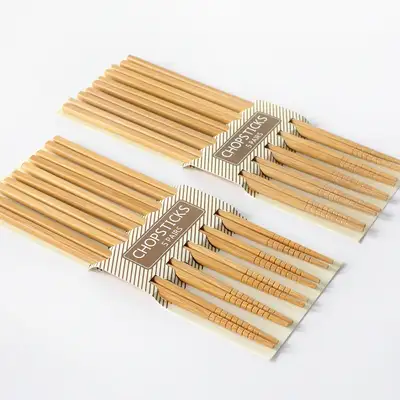竹製ナチュラルホーム箸 5膳セット（無地木製和風業務用食堂用竹箸）