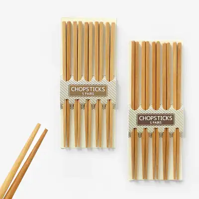 竹製ナチュラル民字箸 5膳セット（無地竹製和風業務用飲食店用木製箸）