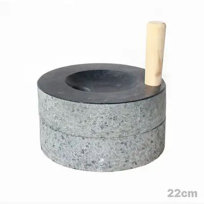 ザ・ダムゴ 国産黒石 22cm 石臼（複合石臼 キッチン乳鉢 家庭用 コーヒー挽き 名節 伝統体験 外国人ギフト）