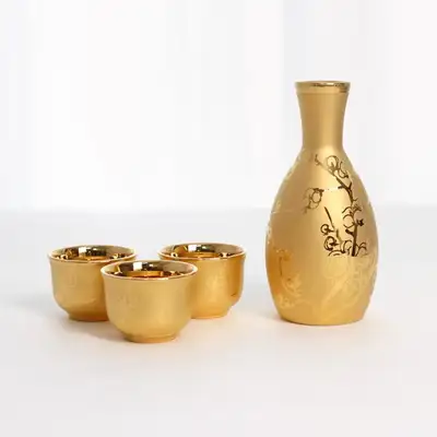 高級純金メッキ酒セット
