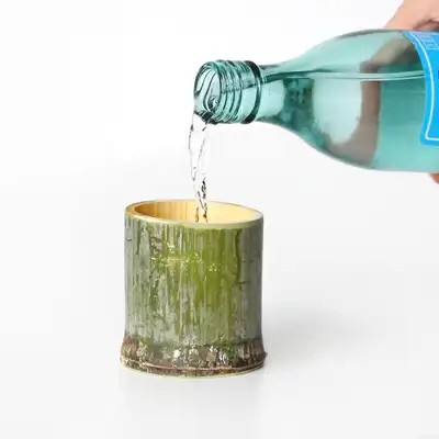 潭陽竹製焼酎グラス（木製カップ キャンプ感 酒杯 サケカップ ユニークカップ ホームポチャ飾り 新築祝い 多用途カップ）