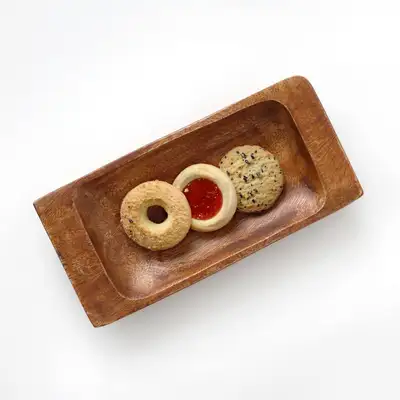 フラットハンドル ウッド茶菓子グラス 1022｜ホームカフェ 茶菓子 木製プレート