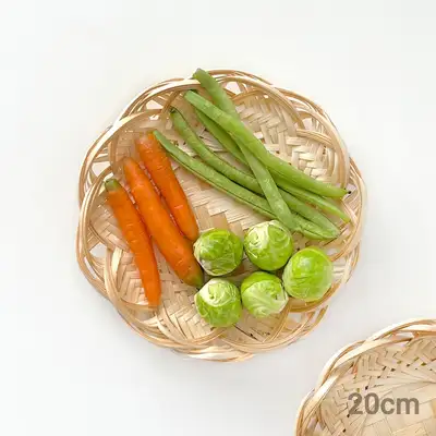 20cm 竹製フラワー笊 (唐揚げ盛り皿 キャンプ食器 ミニボウル 居酒屋 花笊 和食料理 装飾小物)