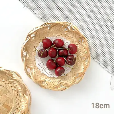 18cm 竹製フラワー笊（天ぷら皿 キャンプ ミニボウル 居酒屋 花笊 和食 装飾小物）