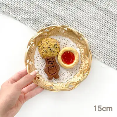 15cm 竹製フラワー笊（天ぷら皿 キャンプ ミニボウル 居酒屋 花笊 和食 装飾小物）