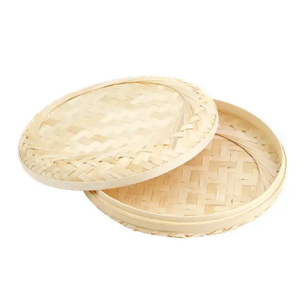 L Round Bamboo Food Container - Traditional Korean Lunch Box for Korean Sweets, Rice Cakes, Persimmons, Wedding Gifts, Picnic, Kimbap Packaging — 3