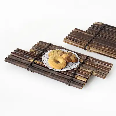S Bamboo Tube Stand (Japanese Cuisine Plating Aesthetic Decor Tempura Sushi Plate Tableware Fence Design Unique Beautiful Dish Tray)