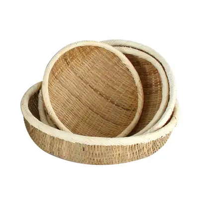 Natural Bamboo Gaenggi Sokuri (Traditional Folk Craft Premium Sieve Basket Deep Basket Vegetable Fruit Basket)