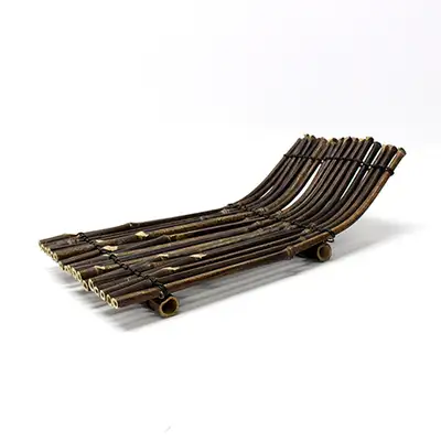 L Size Curved Bamboo Fence Stand | Japanese Tempura Plate