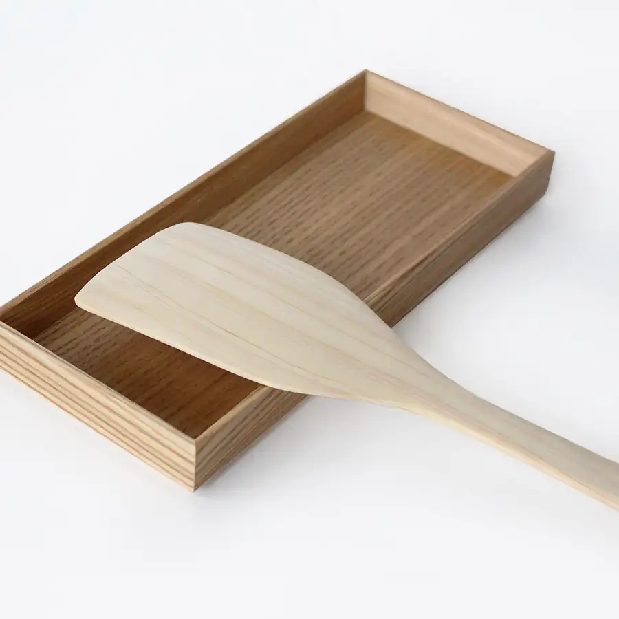Cypress Wood Stir-Fry Spatula Diagonal 317 | Wood Cooking Spoon Turner — 4
