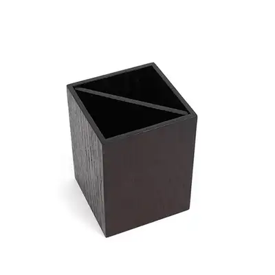 S Wood Antique Holder | Wooden Restaurant Utensil Caddy Pencil Cup