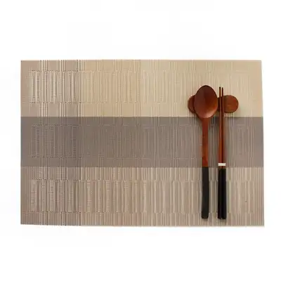 Beige Two-Tone Line Placemat | Table Runner Mat
