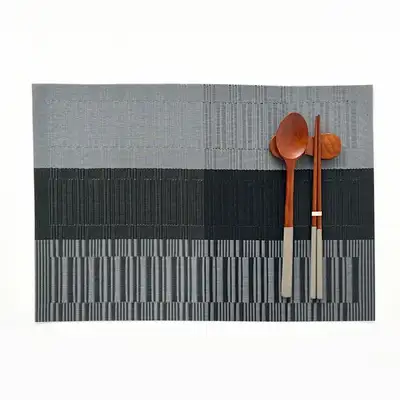 Gray Two-Tone Line Table Mat | Table Runner Placemat