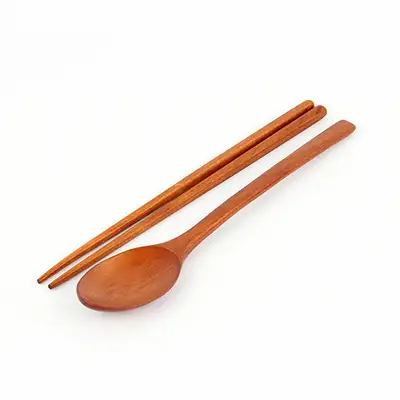 Rose Wood Lacquered Wooden Spoon Set | Wood Spoon Fork Spoon