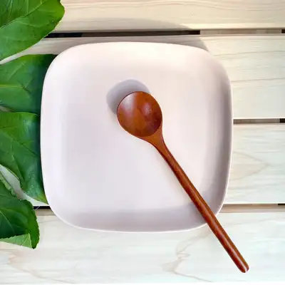 1P Rosewood Lacquered Round Tea Spoon 15cm | Wooden Coffee Spoon
