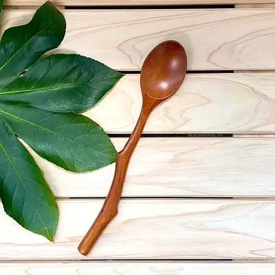 Rose Wood Joint Spoon 1P | Wooden Wood Spoon Natural Grain Utensil