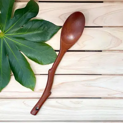 Madi Rose Wood Stir-fry Spatula Oval | Wooden Turner Cooking Spoon