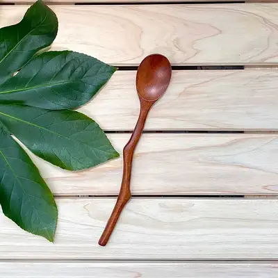 Knot Rose Wood Teaspoon 1P | Wooden Spoon Wood Coffee Spoon