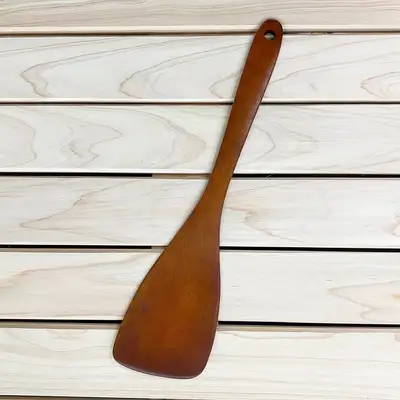 33cm Rose Wood Lacquered Angled Turner | Wood Stir-Fry Spatula Cooking Tool Commercial Multi-Purpose Wooden Turner Restaurant Kitchen Tool