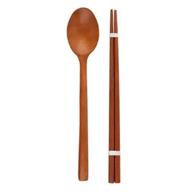 Rose Wood Small Cutlery Set | Lacquered Wood Spoon Wooden Chopsticks