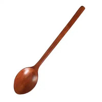 1P Rosewood Lacquered Wooden Spoon 23cm | Wood Utensil Natural Spoon