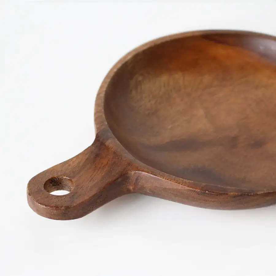 No. 2 Acacia Handle Plate | Camping Home Party Plating Dish — 3