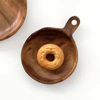 No. 1 Acacia Handle Wood Plate | Home Party Plating Dish