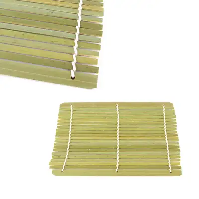 Bamboo Rectangular Soba Mat 18.5 cm (Noodle Bowl Stand / Tempura Tray / Soba Placemat / Kimbap Rolling Mat / Japanese Cuisine Decor)